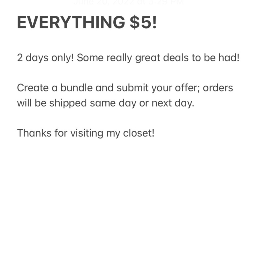 Everything $5!!